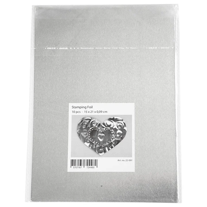 Aluminum Embossing Foil, Set of 10