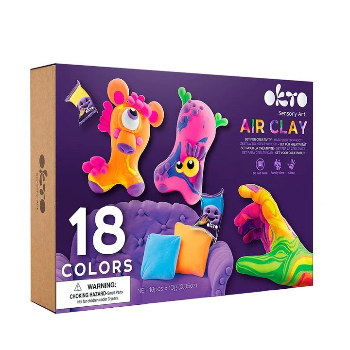 OKTO Air-Dry Clay Craft Set, 18 Shades