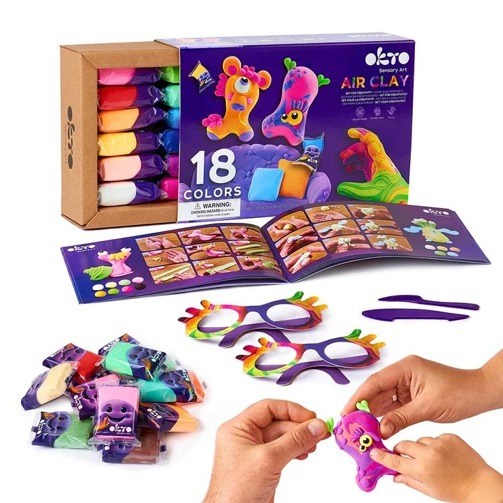 OKTO Air-Dry Clay Craft Set, 18 Shades