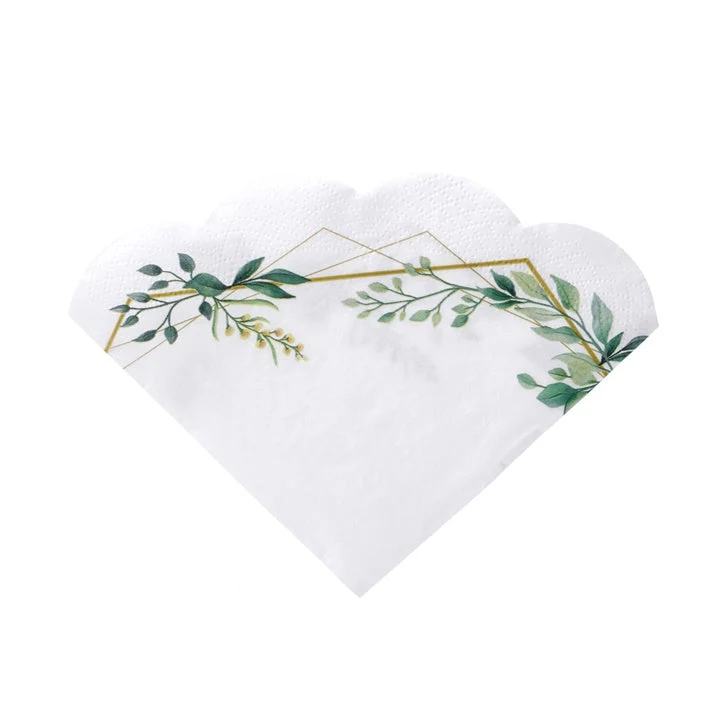 Round Decoupage Napkin Leaves Frame, 1 pc