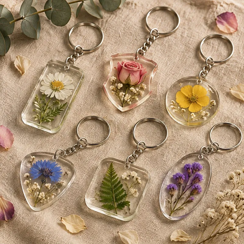 Silicone Mold for Epoxy Resin Pendants with Keychain Rings
