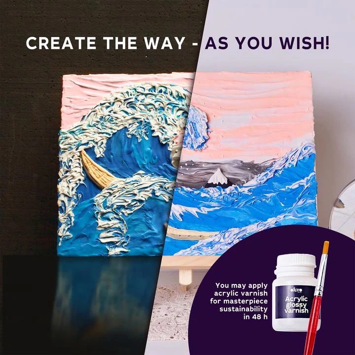 OKTO Creative 3D Set “Waves in Kanawaga” 30 x 40 cm