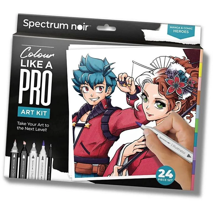 Art Set for Manga and Comic Heroes Illustration