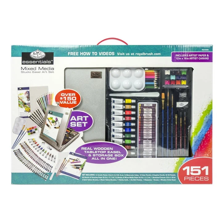 Royal & Langnickel Mixed Media Art Set with Easel, Set of 151