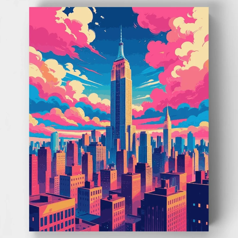 New York City Skyline with Empire State Building - Paint by Numbers Kit