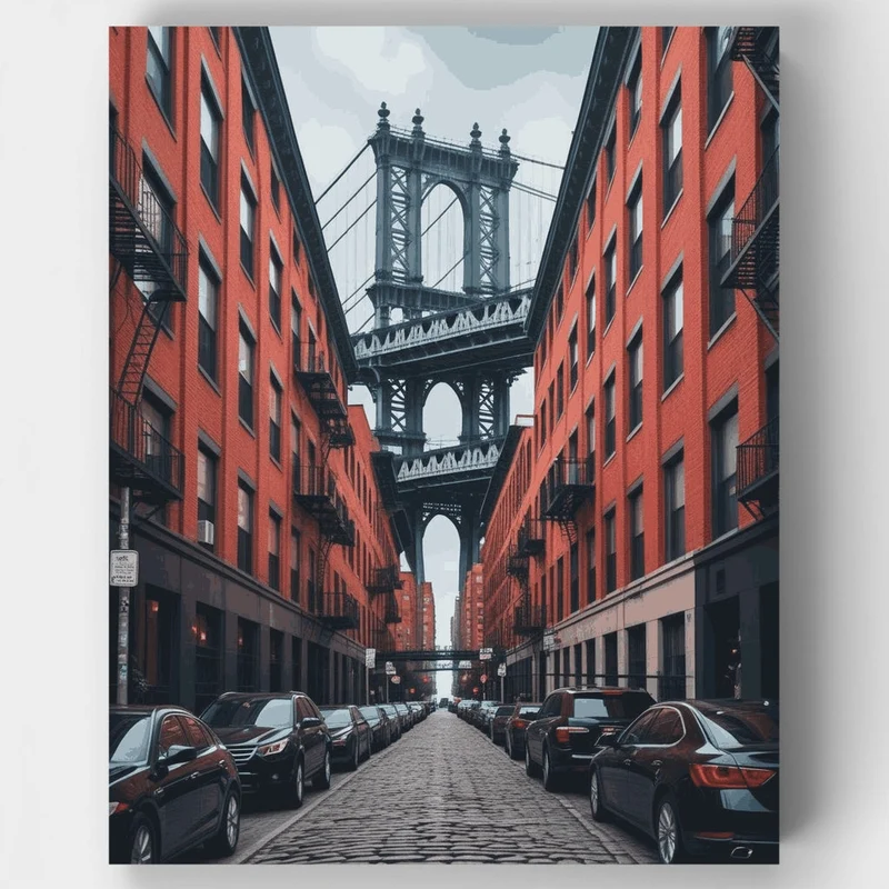 Manhattan Bridge from Brooklyn Street - Paint by Numbers Kit