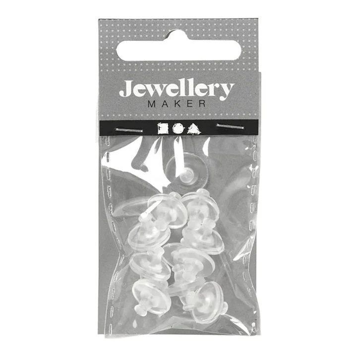 Rubber Earring Backs for Stud Earrings, 10 mm, Set of 10 Pairs