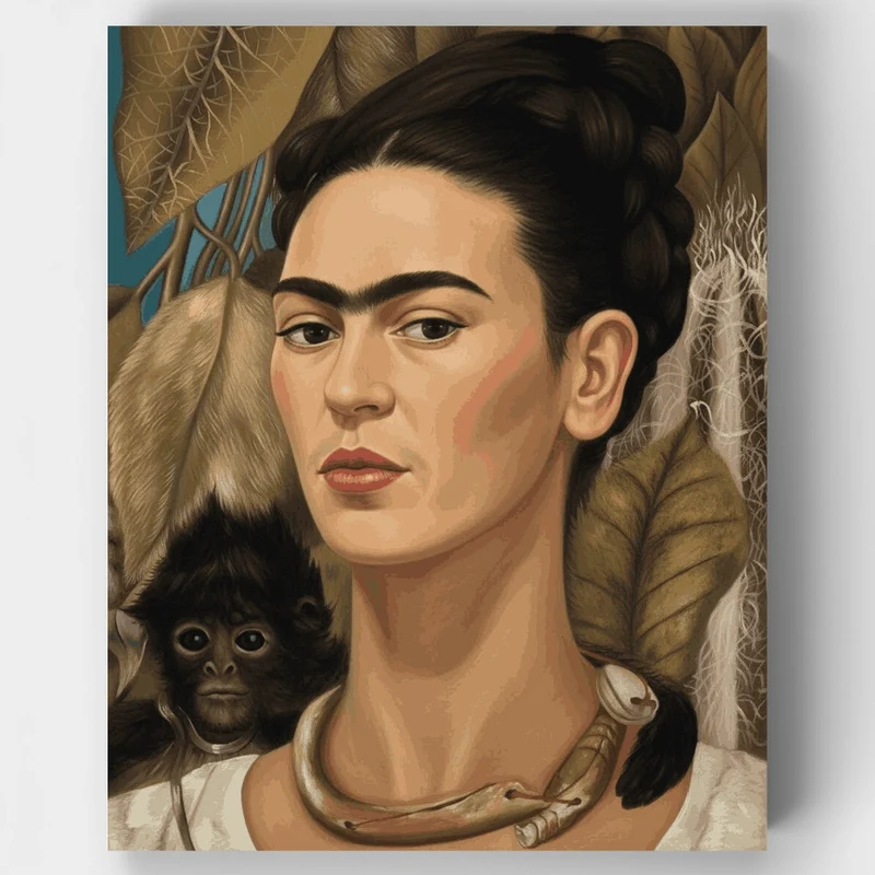 Self-Portrait with Monkey - Paint by Numbers Kit