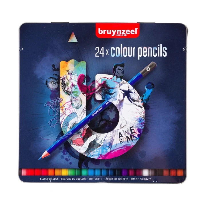 bruynzeel Colored Pencil Set in Tin Box - Blue