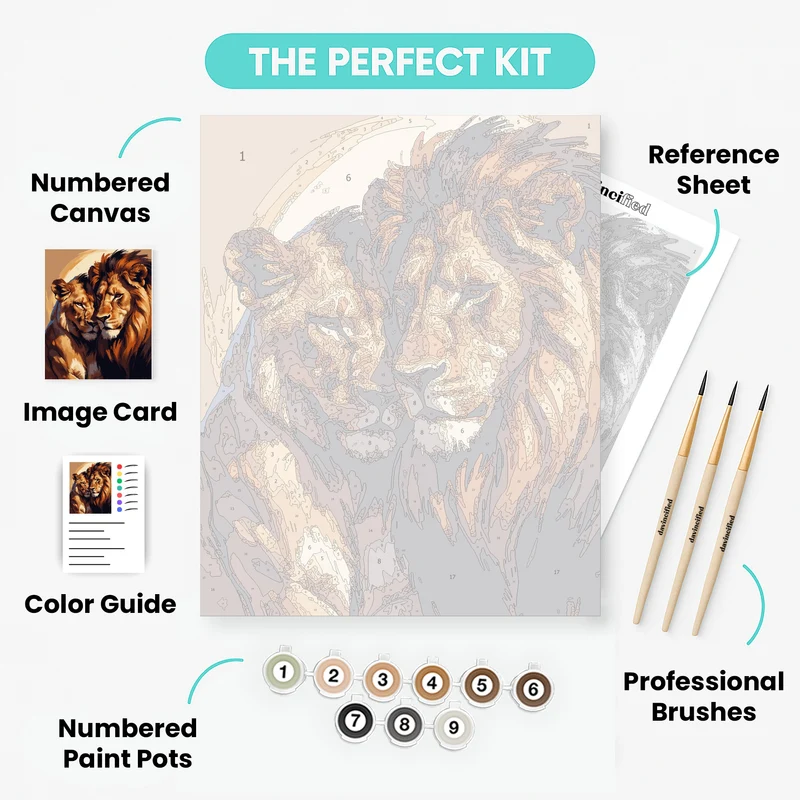 Majestic Lion Pair - Paint by Numbers Kit