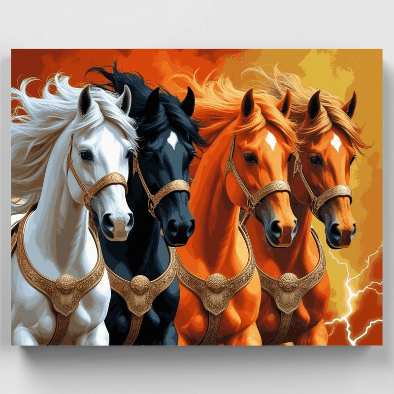 Four Majestic Horses - Paint by Numbers Kit