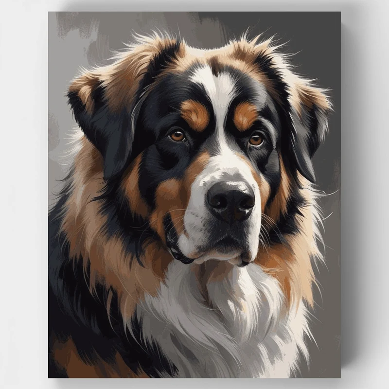 Majestic Bernese Mountain Dog Portrait - Paint by Numbers Kit