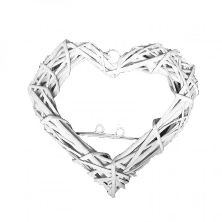 Wicker Heart with Metal Hooks