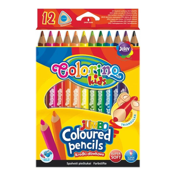 Colorino Triangular JUMBO Colored Pencils, Set of 12