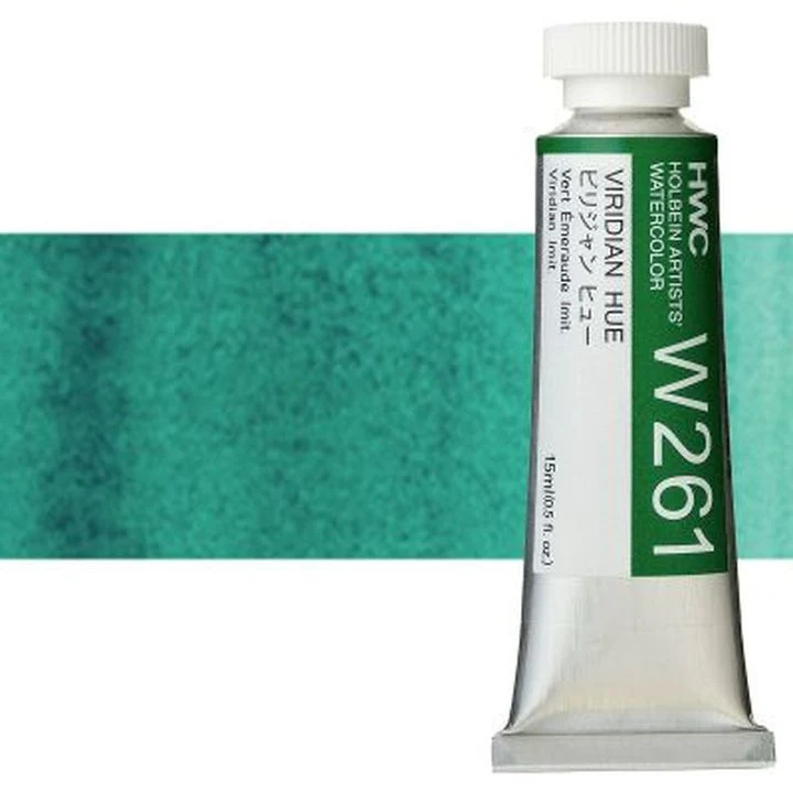 Holbein Artists Professional Watercolors, 15 ml | Green Shades