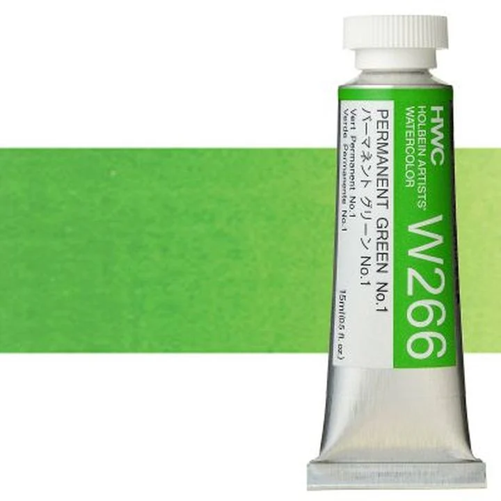 Holbein Artists Professional Watercolors, 15 ml | Green Shades