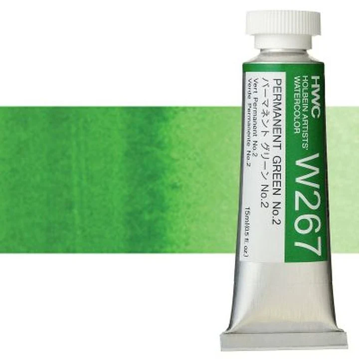 Holbein Artists Professional Watercolors, 15 ml | Green Shades
