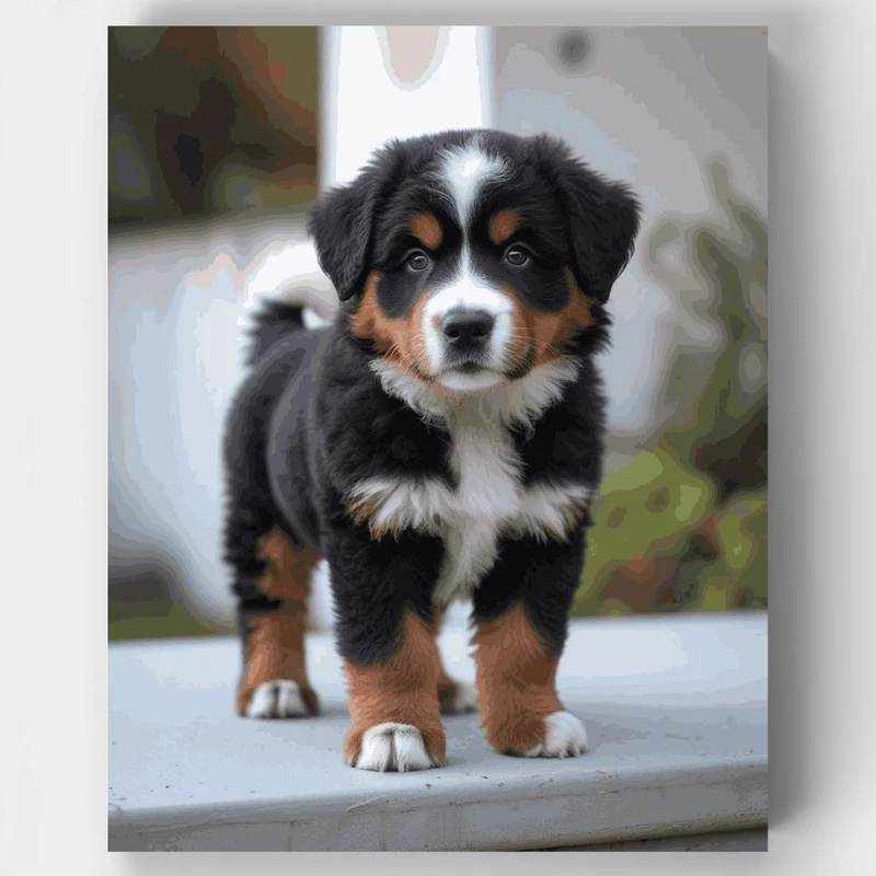 Bernese Mountain Dog Puppy - Paint by Numbers Kit