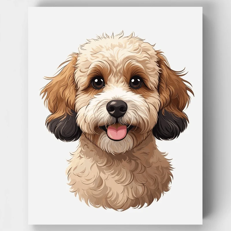Adorable Cavapoo Portrait - Paint by Numbers Kit