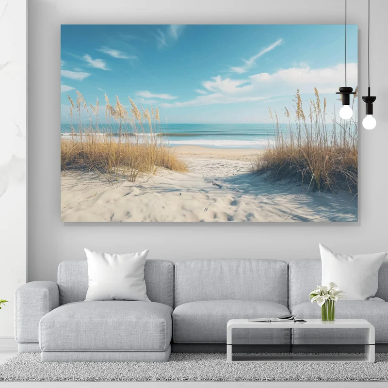 Acrylglasbild Atemberaubender Strand mit sanften Wellen Querformat