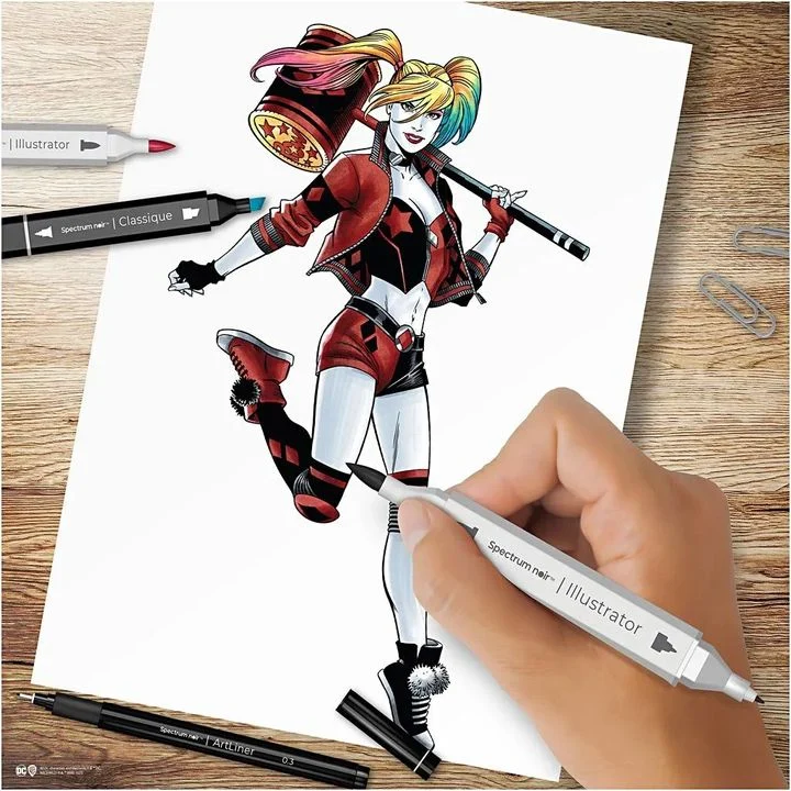 Harley Quinn Illustration Art Set