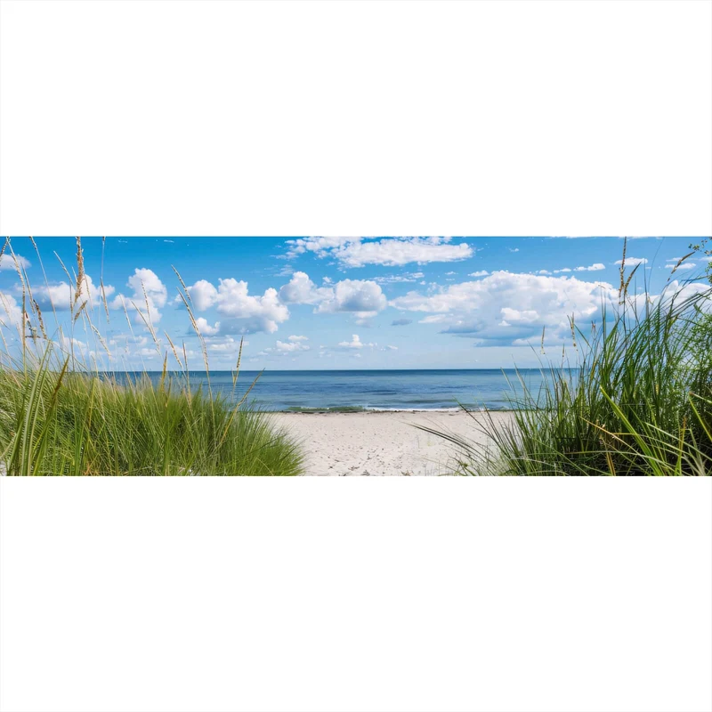 Spannrahmenbild Strand mit beruhigendem Meerblick Panorama