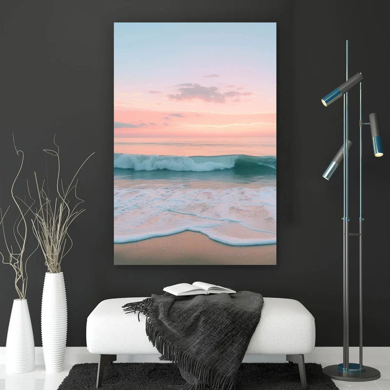 Poster Beruhigendes Meer am Strand Hochformat