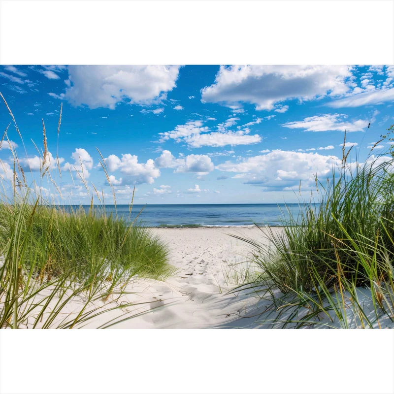 Poster Strand mit beruhigendem Meerblick Querformat