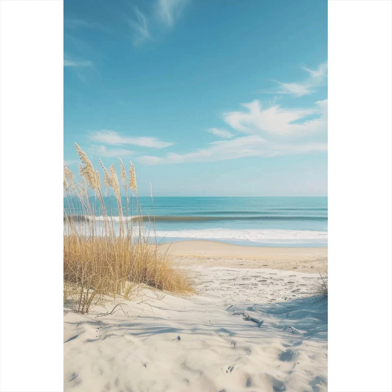 Leinwandbild Atemberaubender Strand mit sanften Wellen Hochformat