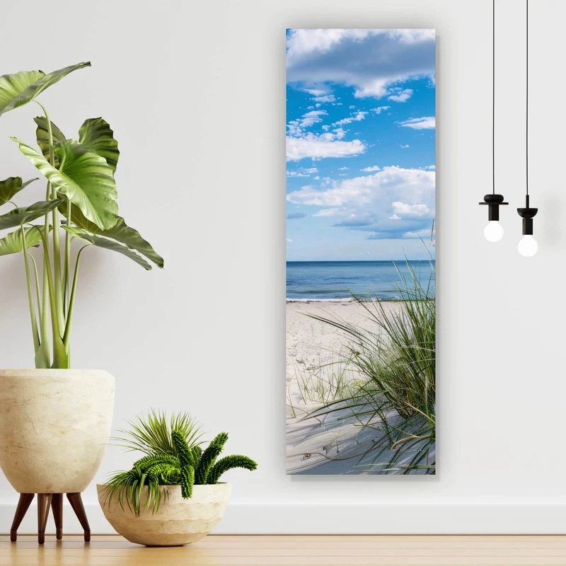 Poster Strand mit beruhigendem Meerblick Panorama Hoch