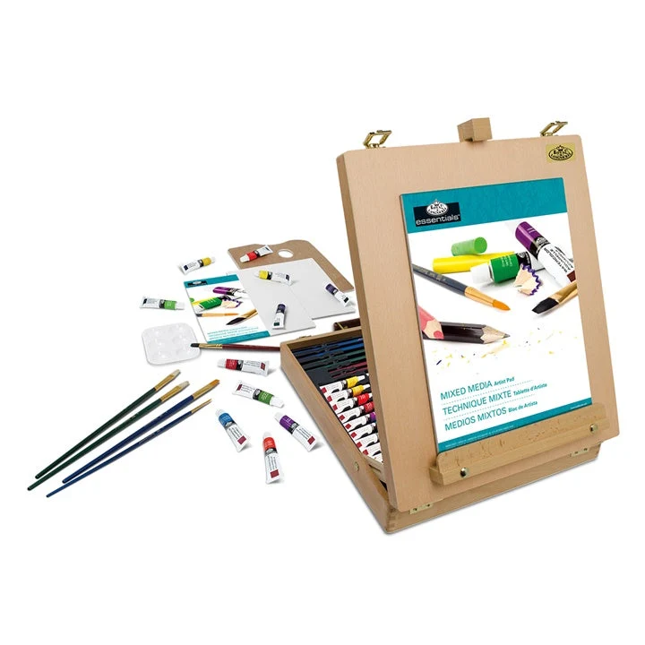 Mixed Media Art Set in Wooden Case, Set of 48