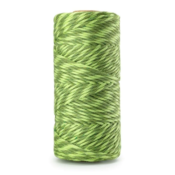 Twisted Cotton Cord, Green, 3 mm / 100 m