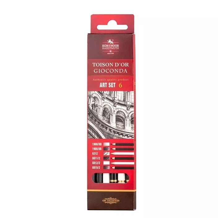 Gioconda Charcoal and Graphite Pencil Set of 6