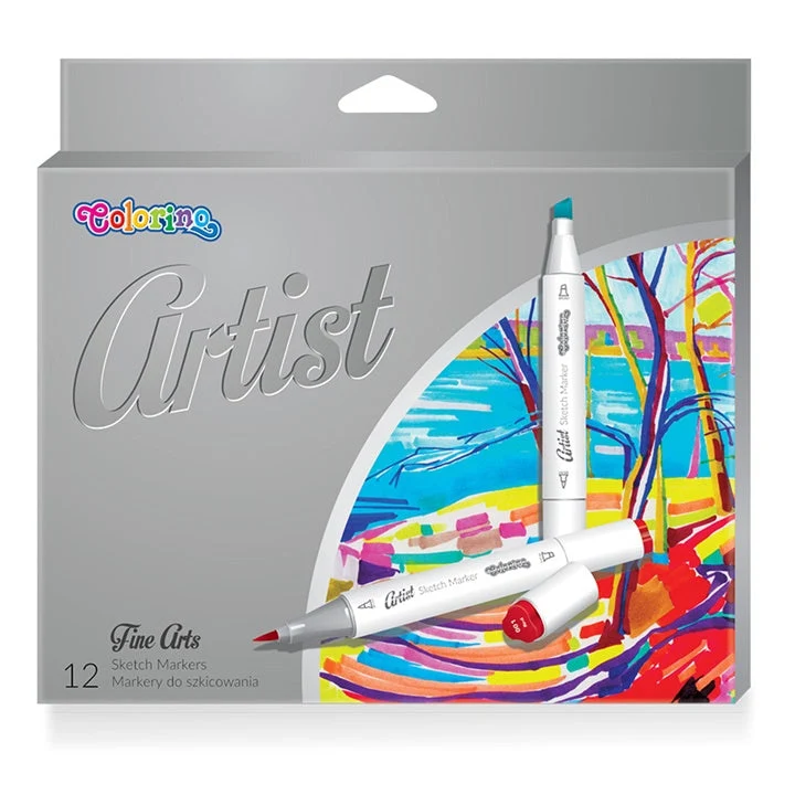 Colorino Artist Double-Sided Sketching Markers, Set of 12