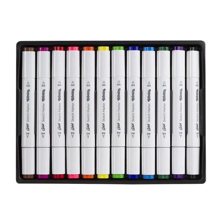 Colorino Artist Double-Sided Sketching Markers, Set of 12