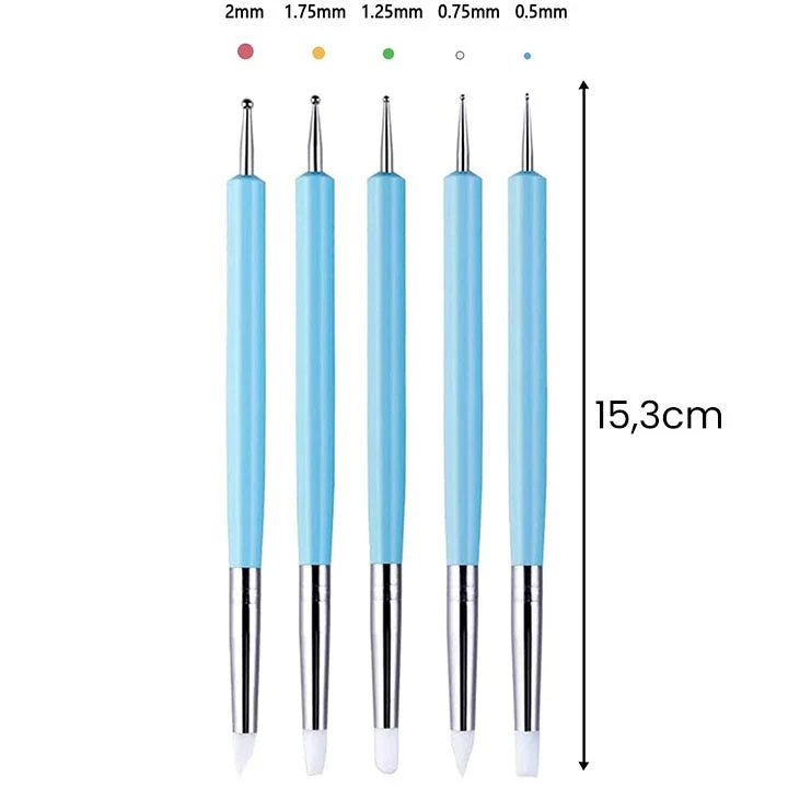 Double-Sided Silicone and Dotting Brushes Set of 5