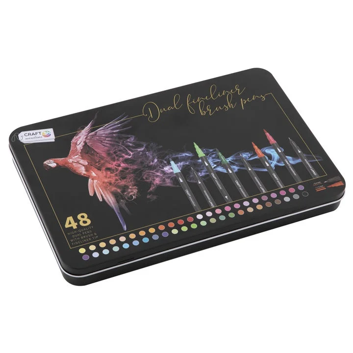 Double-Sided Markers in a Metal Box, Set of 48