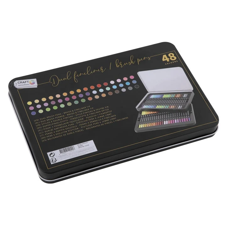 Double-Sided Markers in a Metal Box, Set of 48