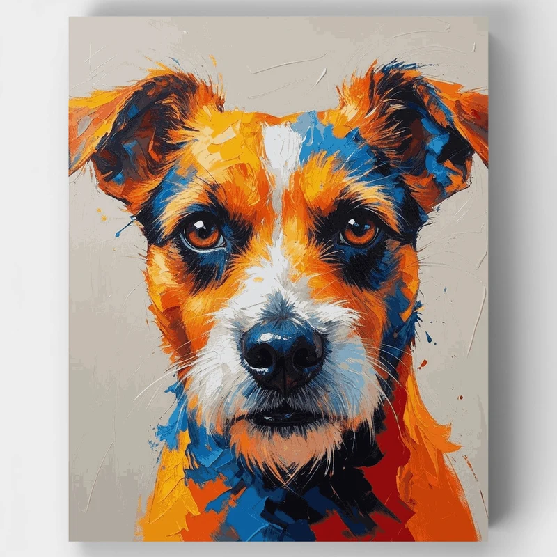 Vibrant Jack Russell Terrier Portrait - Paint by Numbers Kit