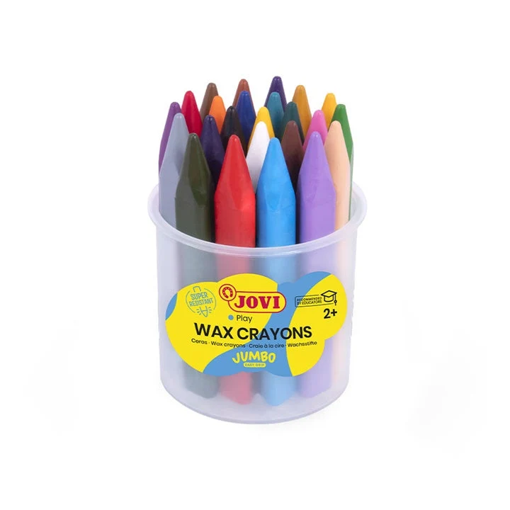 JOVI Triangular Wax Crayons in a Tub, Set of 24