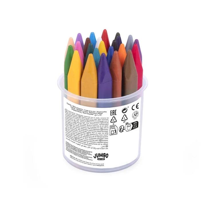 JOVI Triangular Wax Crayons in a Tub, Set of 24