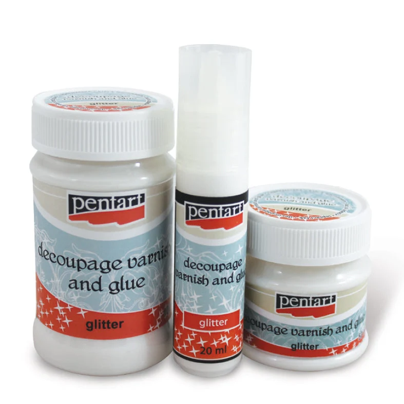 PENTART Glitter Varnish and Glue for Decoupage, 50 ml