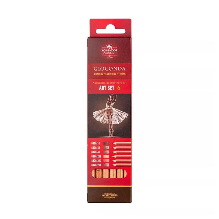 Gioconda Pastel Pencil Set, 6 pcs, Earth Tones