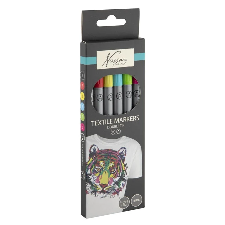 Nassau Double-Sided Fabric Markers, Set of 6