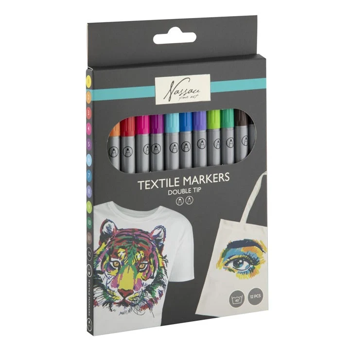 Nassau Double-Sided Fabric Markers, Set of 12