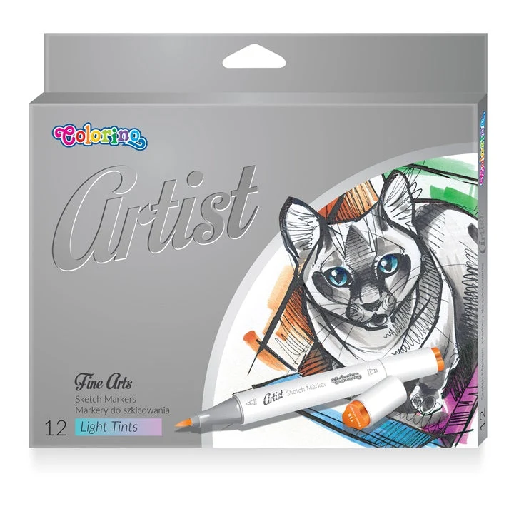 Colorino Artist Double-Ended Pastel Sketch Markers, Set of 12
