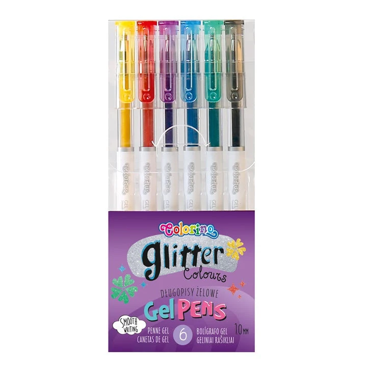 Colorino Glitter Gel Pens, Set of 6