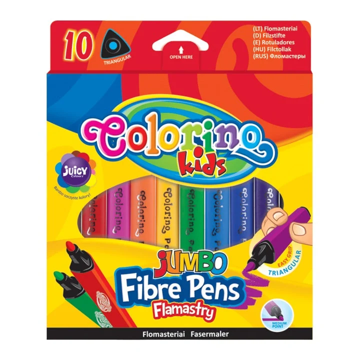 Colorino Triangular Jumbo Markers, Set of 10