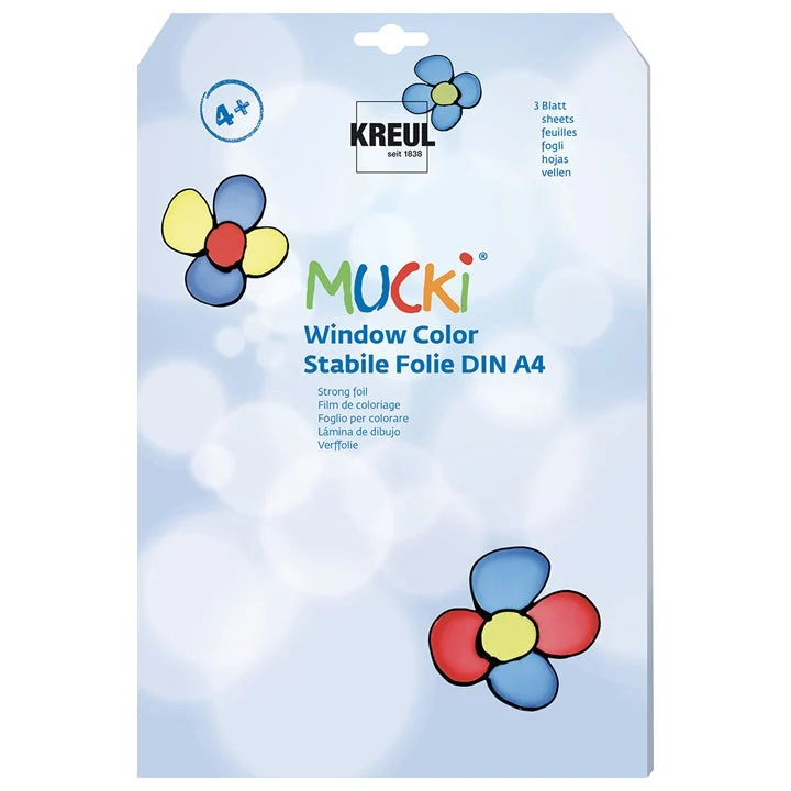 KREUL MUCKI Glass Paint Film, 3 A4 Sheets