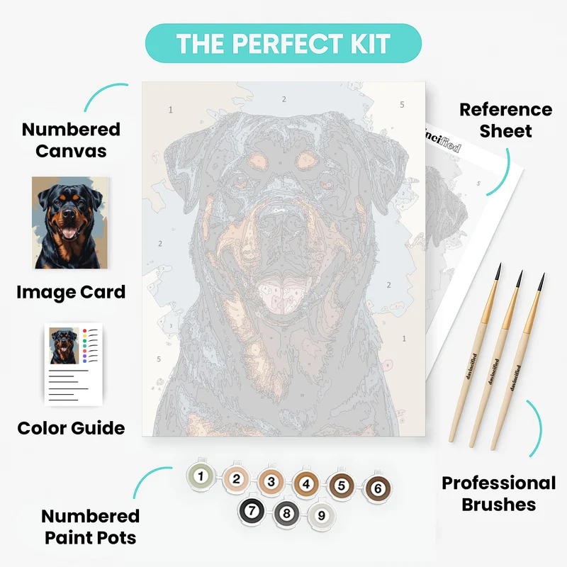 Rottweiler Portrait - Paint by Numbers Kit